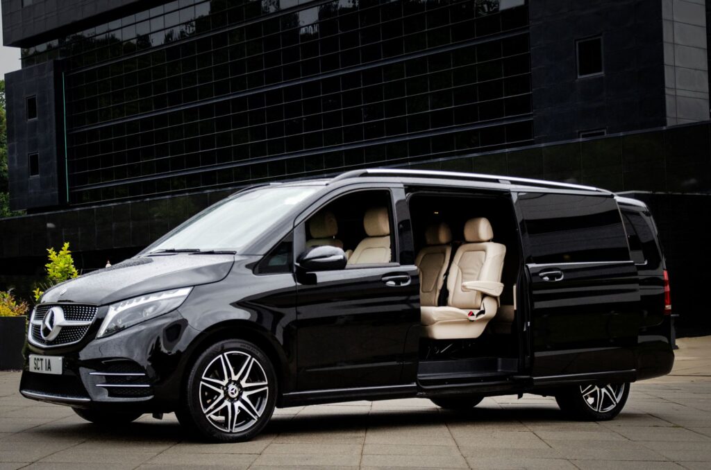 Beige leather Mercedes v class