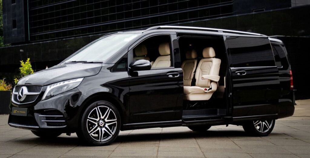 Beige leather Mercedes v class